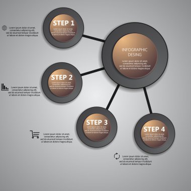 Bilgi grafik iş şablonu vektör çizim