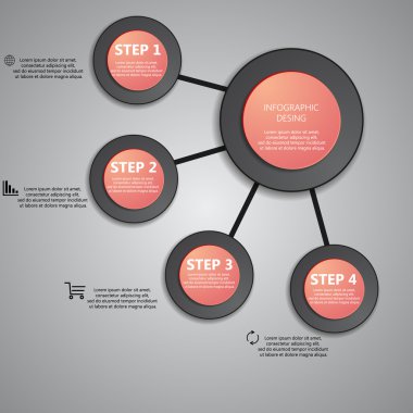 Bilgi grafik iş şablonu vektör çizim
