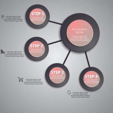 Bilgi grafik iş şablonu vektör çizim