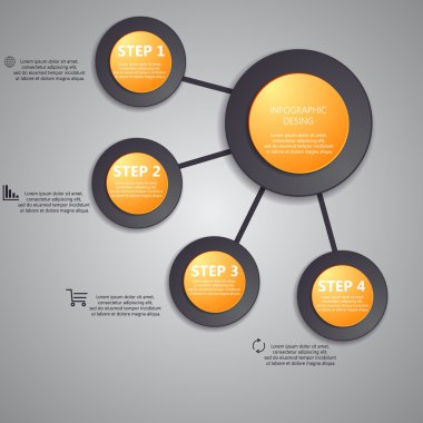 Bilgi grafik iş şablonu vektör çizim
