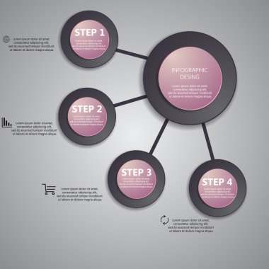 Bilgi grafik iş şablonu vektör çizim