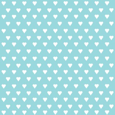 Kusursuz vektör deseni ve pastel arka planda beyaz kalpler