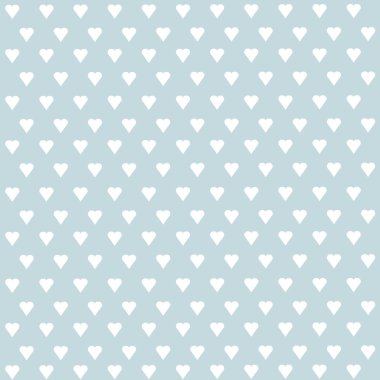 Kusursuz vektör deseni ve pastel arka planda beyaz kalpler