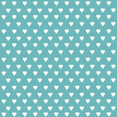 Kusursuz vektör deseni ve pastel arka planda beyaz kalpler