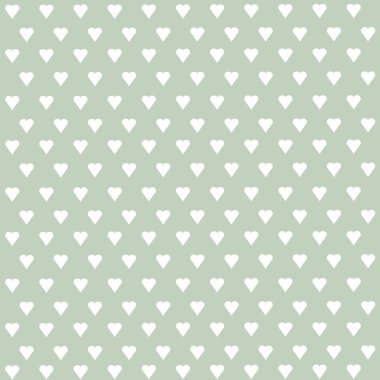 Kusursuz vektör deseni ve pastel arka planda beyaz kalpler
