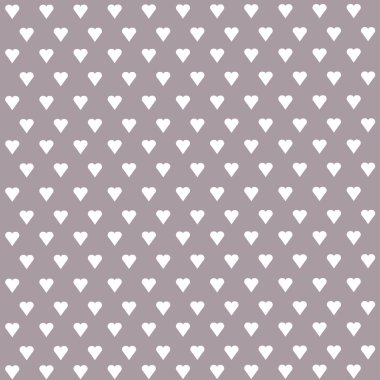 Kusursuz vektör deseni ve pastel arka planda beyaz kalpler