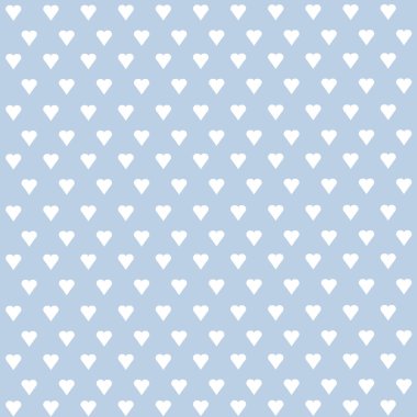Kusursuz vektör deseni ve pastel arka planda beyaz kalpler