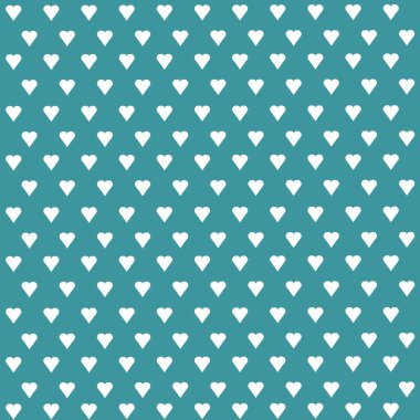 Kusursuz vektör deseni ve pastel arka planda beyaz kalpler