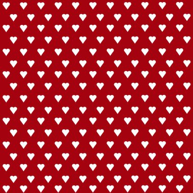 Kusursuz vektör deseni ve pastel arka planda beyaz kalpler