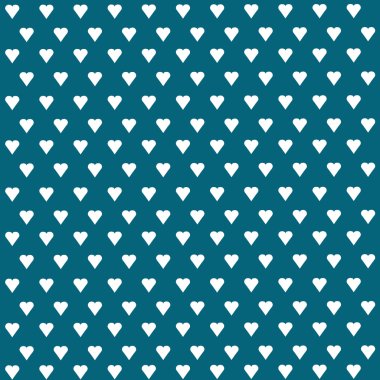 Kusursuz vektör deseni ve pastel arka planda beyaz kalpler