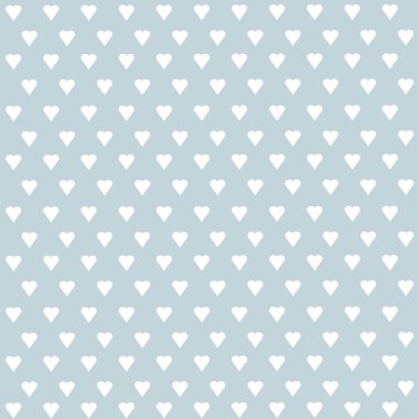 Kusursuz vektör deseni ve pastel arka planda beyaz kalpler