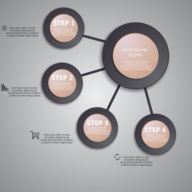Bilgi grafik iş şablonu vektör çizim