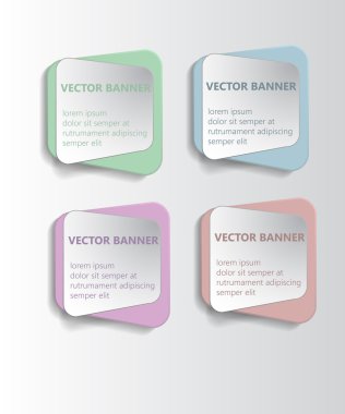 Soyut vektör afiş set. Kağıt yuvarlak girdap tasarım notları.