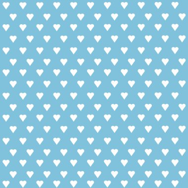 Kusursuz vektör deseni ve pastel arka planda beyaz kalpler