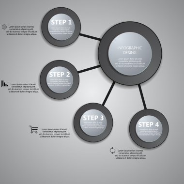 Bilgi grafik iş şablonu vektör çizim