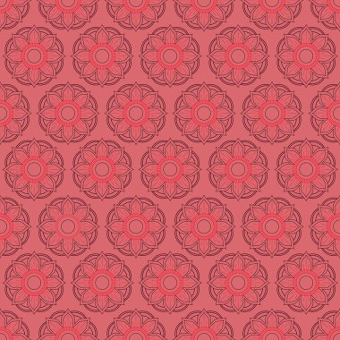 Çiçek motifleri ile Seamless etnik modeli. Stilize mandala pr