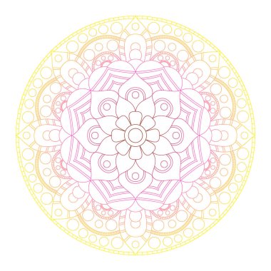 Çiçek mandalalar. Vintage dekoratif öğeler. Oryantal desen, 