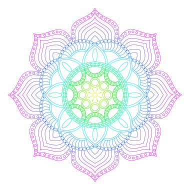 Çiçek mandalalar. Vintage dekoratif öğeler. Oryantal desen, 