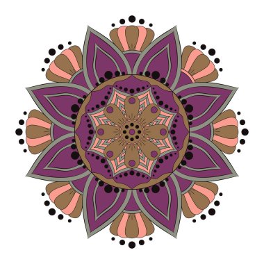 Çiçek mandalalar. Vintage dekoratif öğeler. Oryantal desen, 