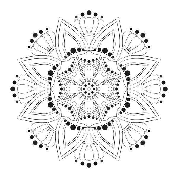 Mandalas de flores. Elementos decorativos vintage. Padrão oriental , — Vetor de Stock