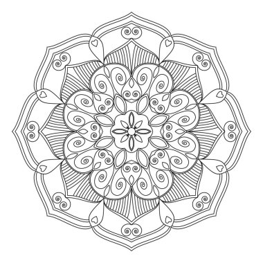 Çiçek Mandala. Vintage dekoratif öğeler. Oryantal desen, v