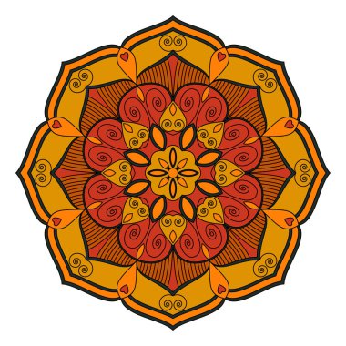 Çiçek Mandala. Vintage dekoratif öğeler. Oryantal desen, v