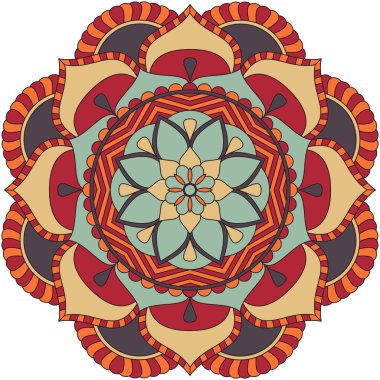 Çiçek Mandala. Vintage dekoratif öğeler. Oryantal desen, v