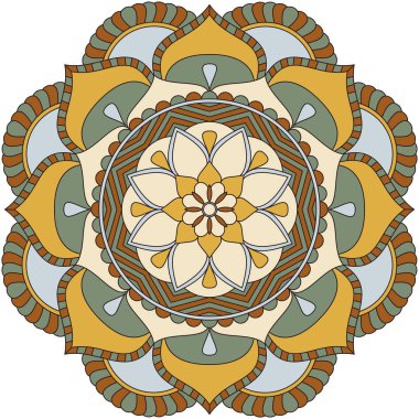 Çiçek Mandala. Vintage dekoratif öğeler. Oryantal desen, v