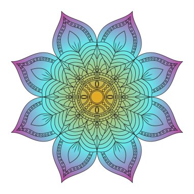 Çiçek Mandala. Vintage dekoratif öğeler. Oryantal desen, v