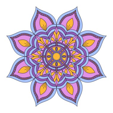 Çiçek Mandala. Vintage dekoratif öğeler. Oryantal desen, v