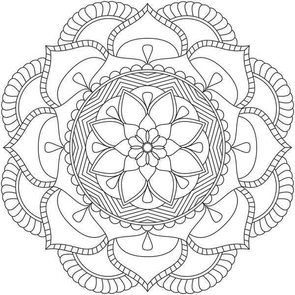 Flori Mandala. Elemente decorative de epocă. Modelul oriental, v — Vector de stoc