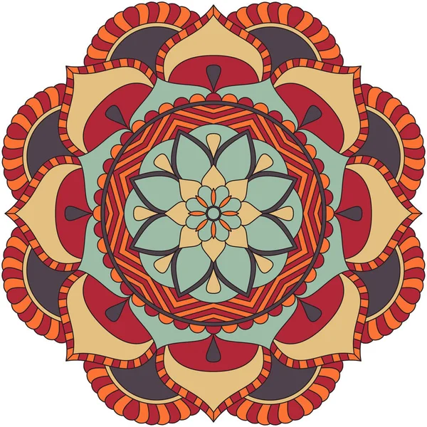 Mandala de flores. Elementos decorativos vintage. Patrón oriental, v — Vector de stock