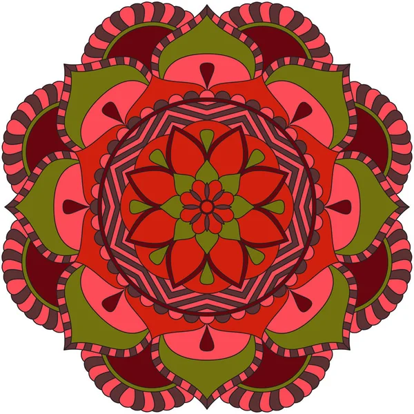 Mandala de flores. Elementos decorativos vintage. Patrón oriental, v — Vector de stock