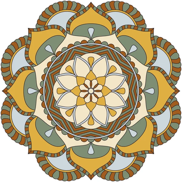 Мандала с цветами. Винтажные декоративные элементы. Восточный узор, v — стоковый вектор