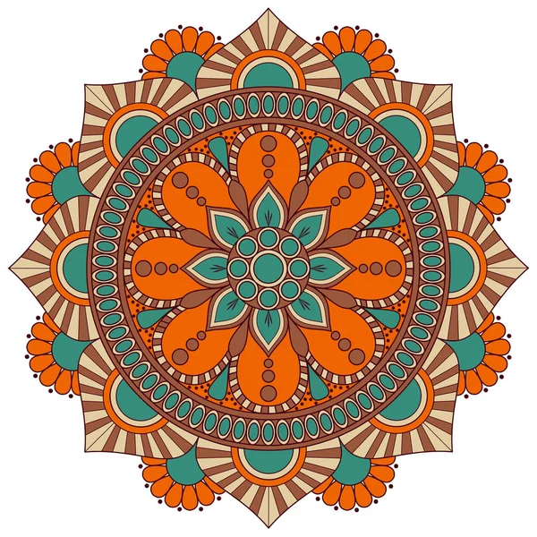 Мандала с цветами. Винтажные декоративные элементы. Восточный узор, v — стоковый вектор
