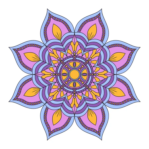 Mandala de flores. Elementos decorativos vintage. Patrón oriental, v — Archivo Imágenes Vectoriales