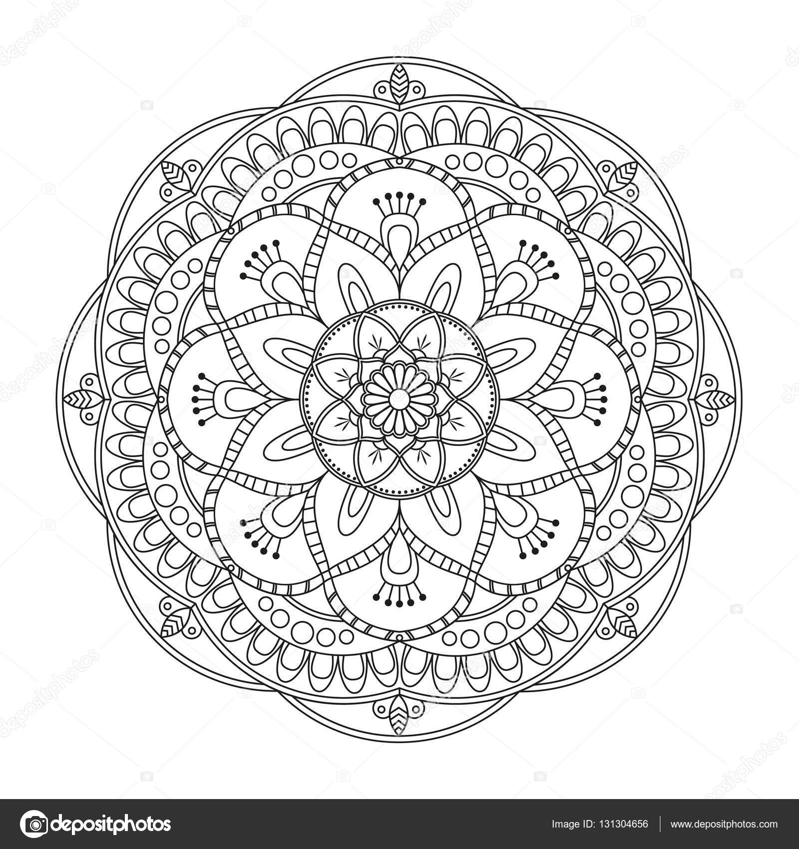 Blumen-Mandala. Vintage dekorative Elemente ...
