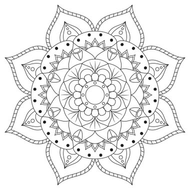 Çiçek Mandala. Vintage dekoratif öğeler. Oryantal desen, v