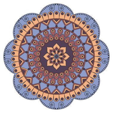 Çiçek Mandala. Vintage dekoratif öğeler. Oryantal desen, v