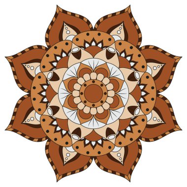 Çiçek Mandala. Vintage dekoratif öğeler. Oryantal desen, v