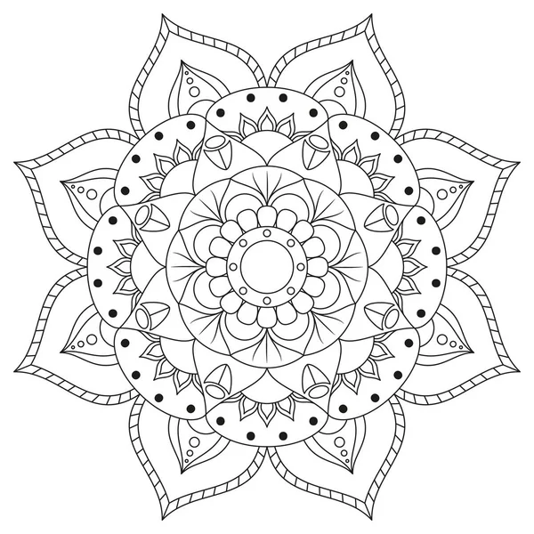 Mandala de flores. Elementos decorativos vintage. Patrón oriental, v — Archivo Imágenes Vectoriales