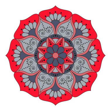 Çiçek Mandala. Vintage dekoratif öğeler. Oryantal desen, v