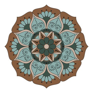 Çiçek Mandala. Vintage dekoratif öğeler. Oryantal desen, v