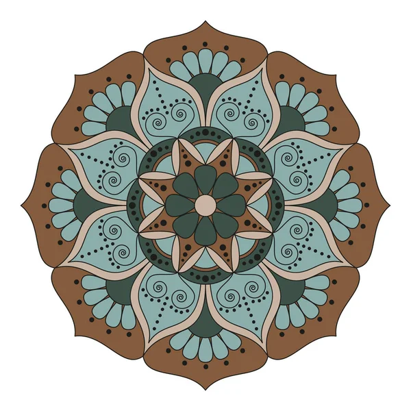 Mandala de flores. Elementos decorativos vintage. Patrón oriental, v — Archivo Imágenes Vectoriales