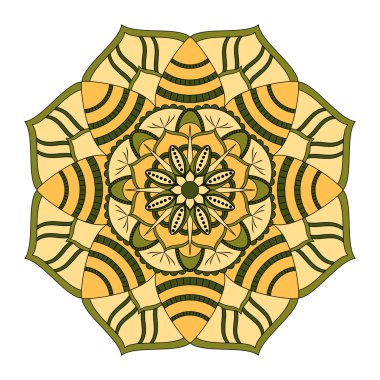 Çiçek Mandala. Vintage dekoratif öğeler. Oryantal desen, v