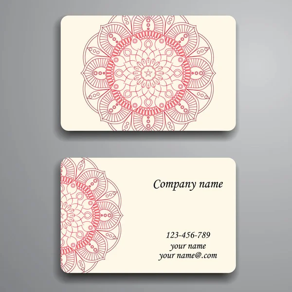 Tarjeta de visita. Elementos decorativos vintage. Bu floral ornamental — Vector de stock