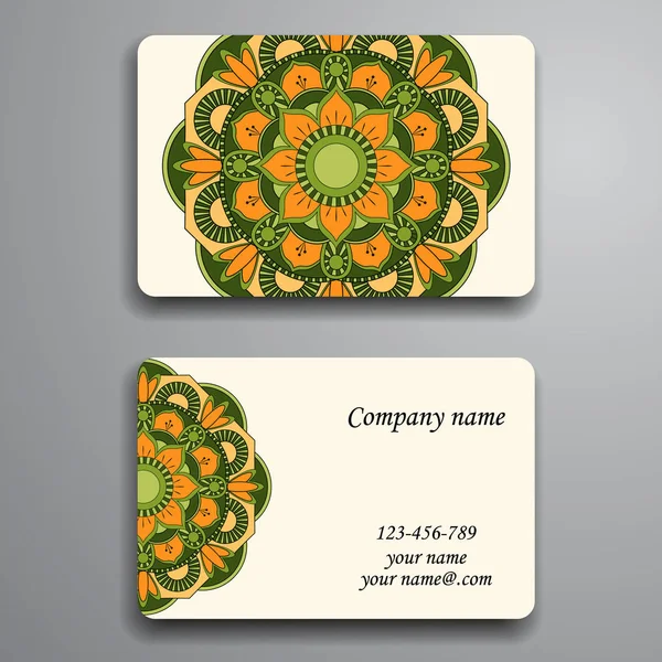 Cartão de visita. Elementos decorativos vintage. Ornamental floral bu — Vetor de Stock