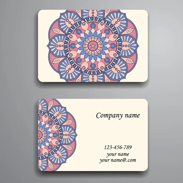 Business Card. Vintage dekorativa element. Prydnads blommig bu — Stock vektor