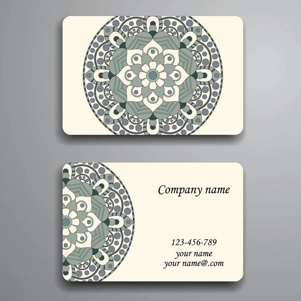 Tarjeta de visita. Elementos decorativos vintage. Bu floral ornamental — Vector de stock