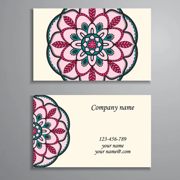 Business Card. Vintage decorative elements. Ornamental floral bu — Stock Vector